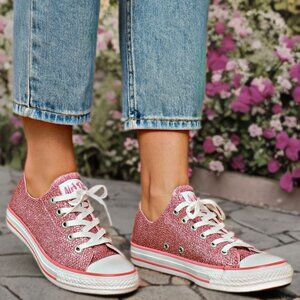 Converse Womens Chuck Taylor All Star Low Top Sneakers Glitter Sparkle Shoes 8.5